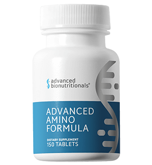 Advanced Amino Formula bottle, 150 free-form essential amino acid tablets