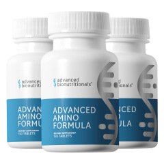 Advanced Amino Formula, three bottles of 150 free-form amino acid tablets each